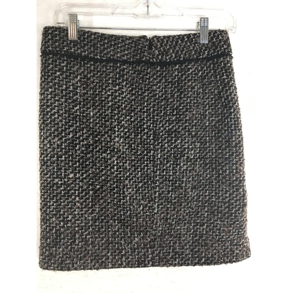 Ann Taylor Petite Short Woven‎ Skirt Black Gray White Women's Size 0 Petite